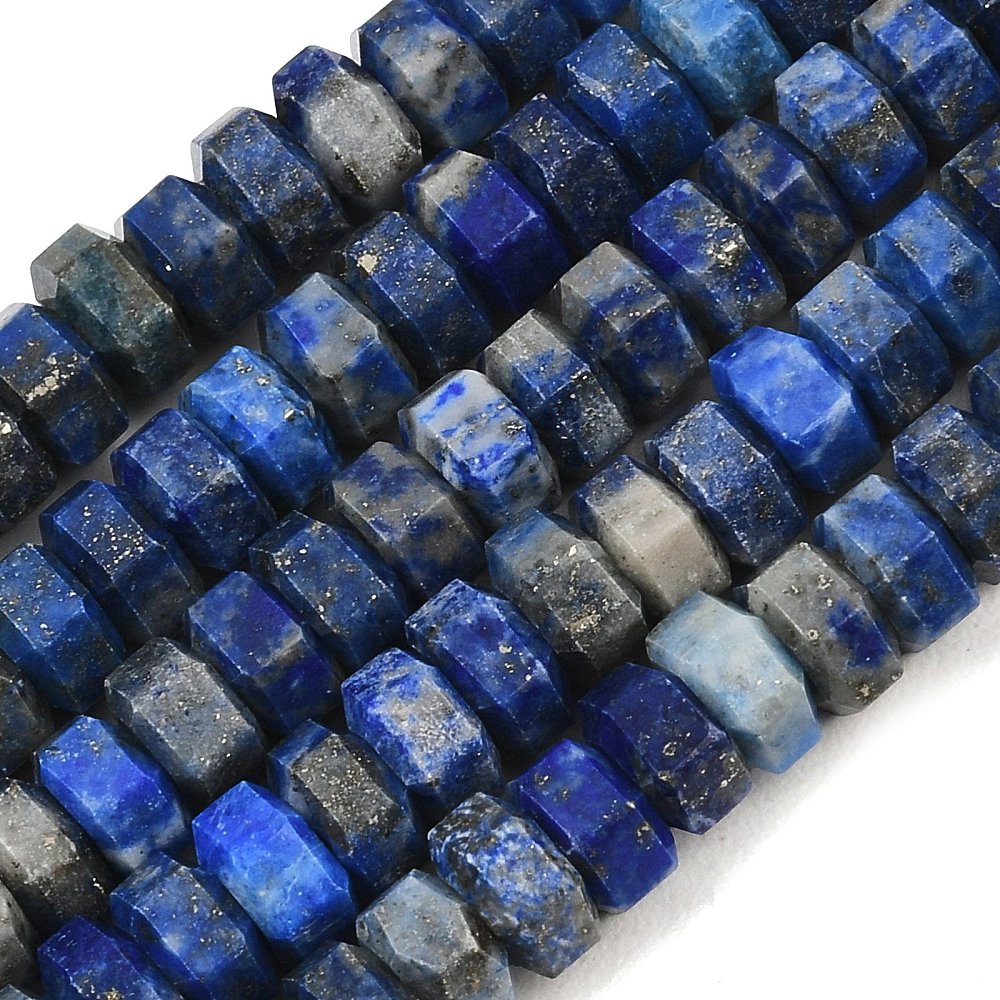 Lapis Lazuli Faceted Hexagonal Heishi Beads | The Pink Bead Shop Canada