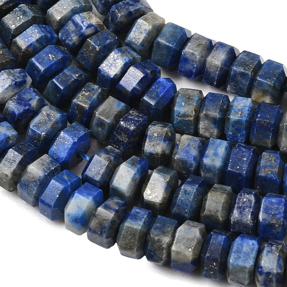 Lapis Lazuli Faceted Hexagonal Heishi Beads | The Pink Bead Shop Canada