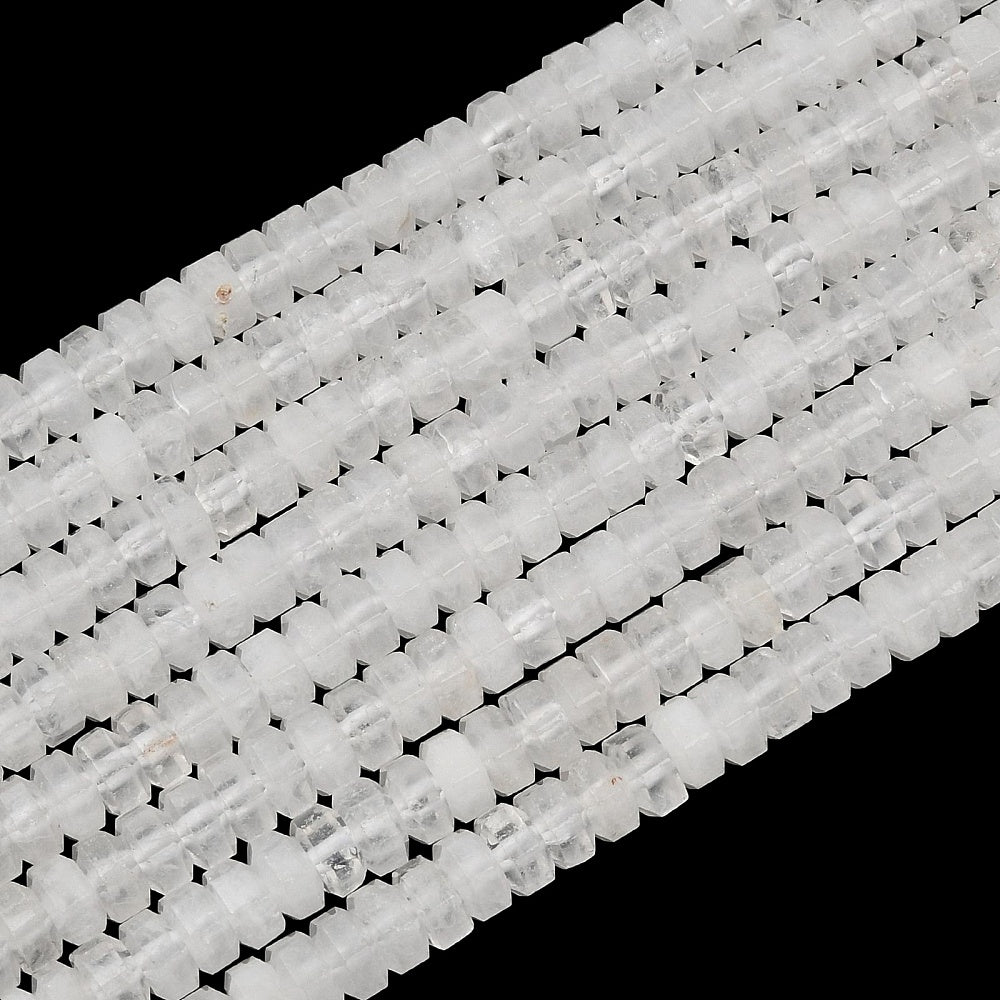 Natural Quartz Crystal Faceted Hexagon Beads 7x6x3.5mm Strand | The Pink Bead Shop Canada