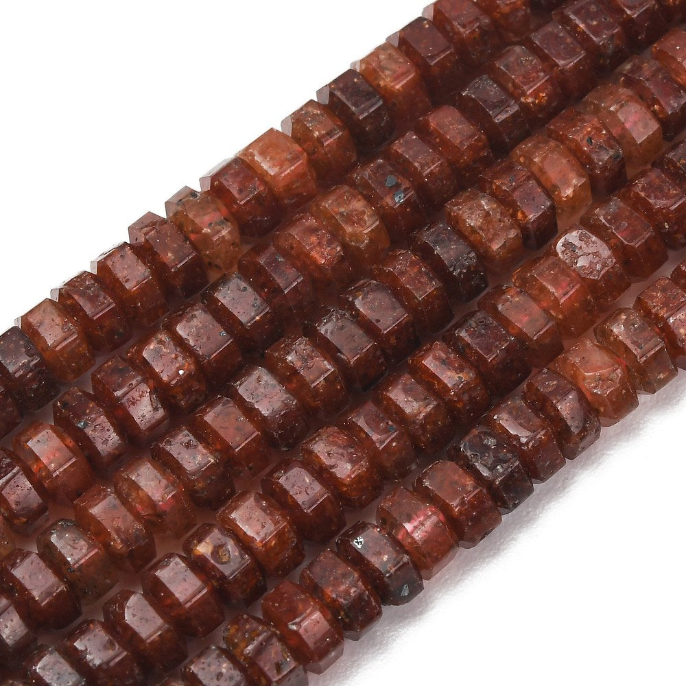 Strawberry Quartz Faceted Hexagonal Heishi Beads | The Pink Bead Shop Canada