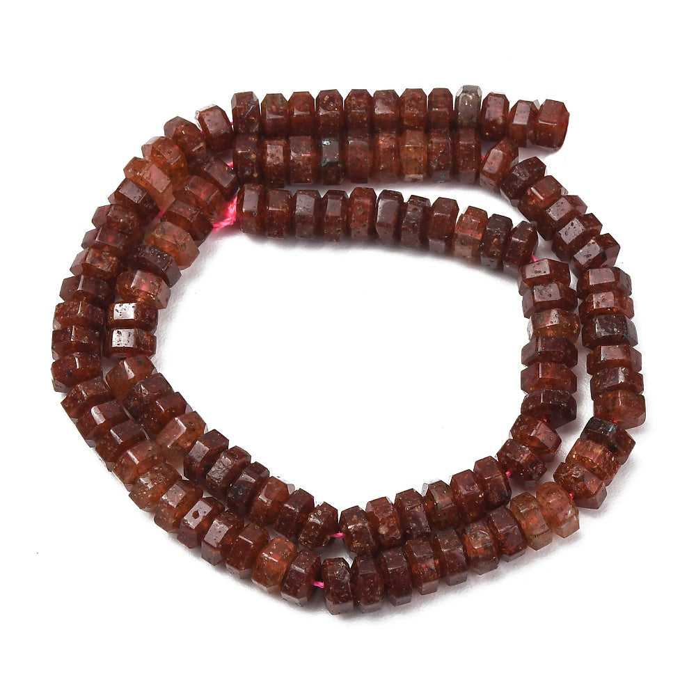 Strawberry Quartz Faceted Hexagonal Heishi Beads | The Pink Bead Shop Canada