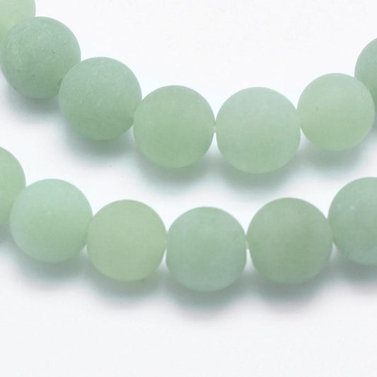 Green Aventurine Beads Natural  Strands, Frosted, Round, 8mm The Pink Bead Shop Canada
