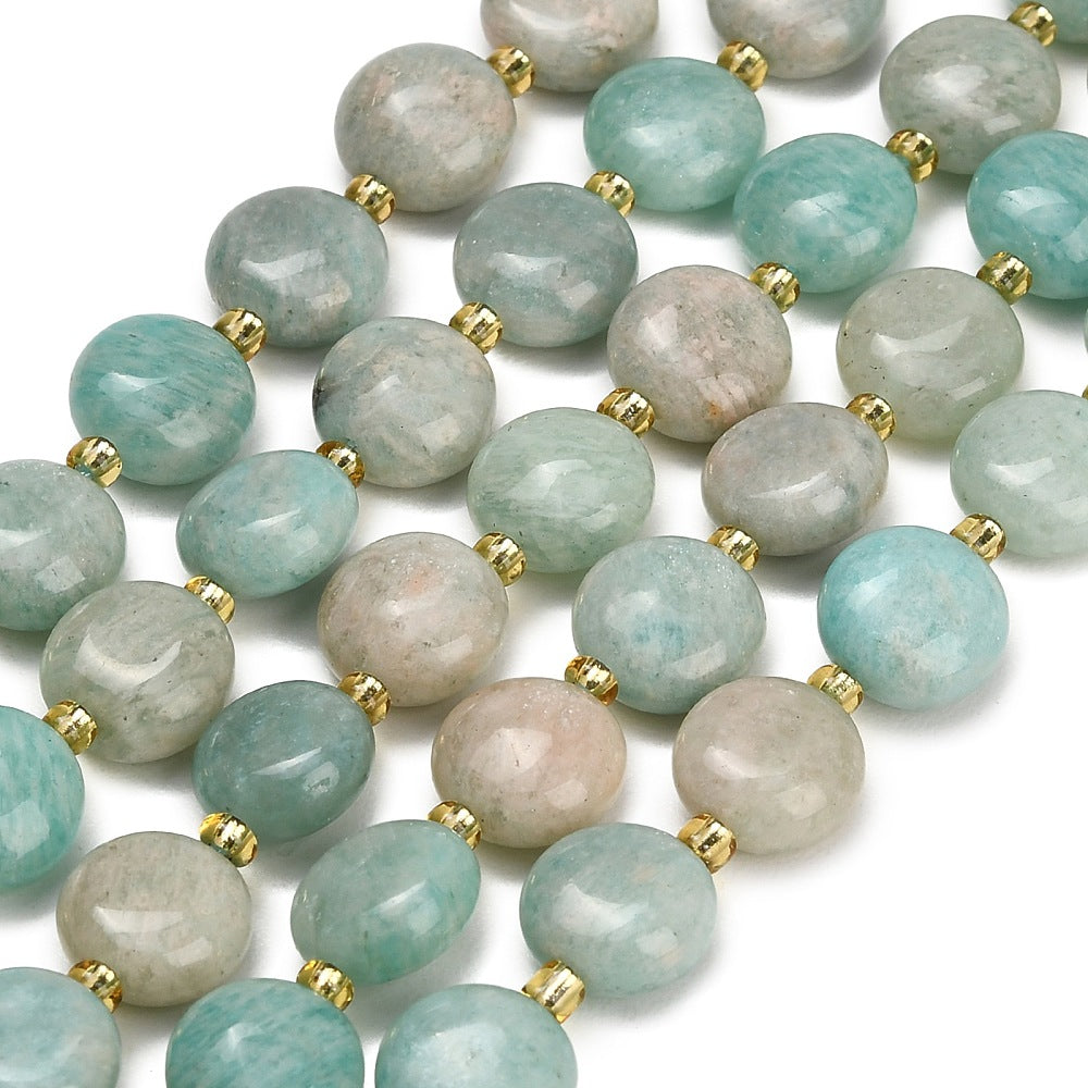 Amazonite Natural Coin Beads – 10–11mm | The Pink Bead Shop Canada