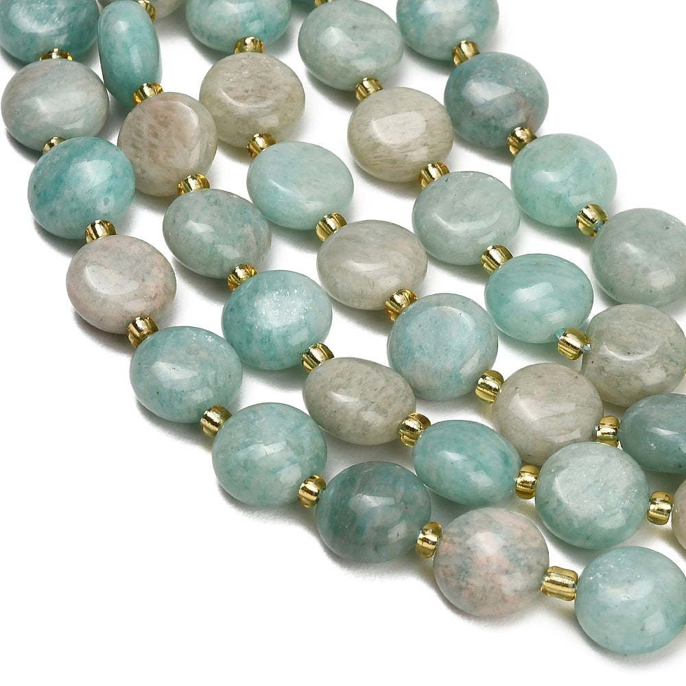 Amazonite Natural Coin Beads – 10–11mm | The Pink Bead Shop Canada