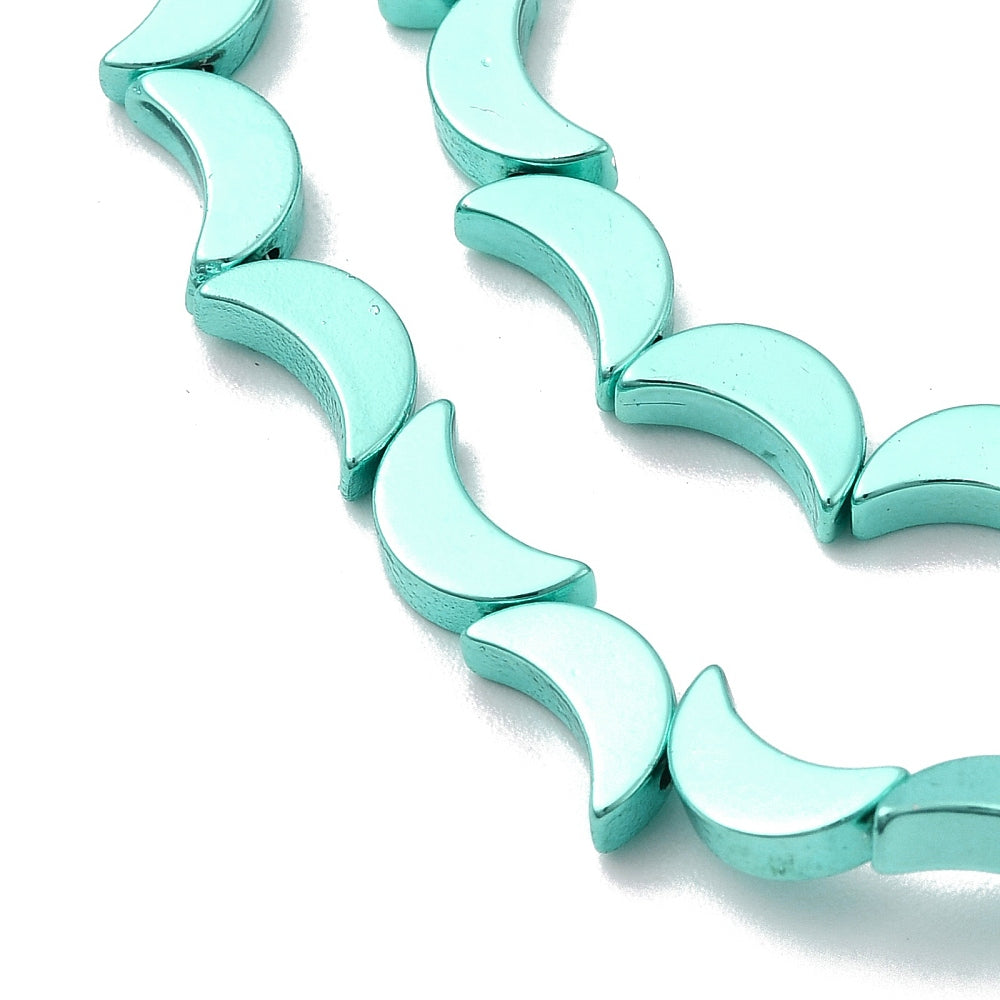 Hematite Electroplated Beads – Moon Shape Mixed Colors 8.5×5×2.5mm (Approx. 54pcs/Strand)