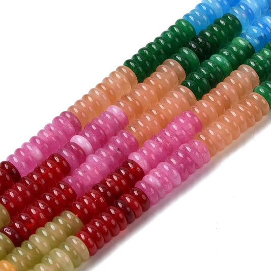 Dyed White Jade Dyed Rondelle Beads – Assorted Colors The Pink Bead Shop