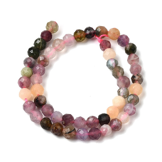 Tourmaline Colorful Beads – Natural Faceted Round Gemstone Strands The Pink Bead Shop