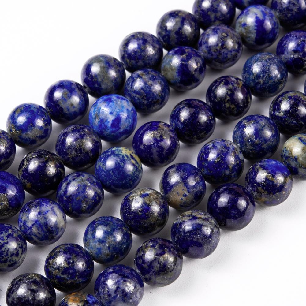 Lapis Lazuli Round Natural  Beads – 4mm, 6mm, 8mm & 10mm | The Pink Bead Shop Canada