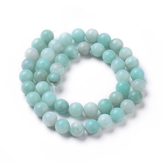 Amazonite Natural Beads 8mm | The Pink Bead Shop Canada