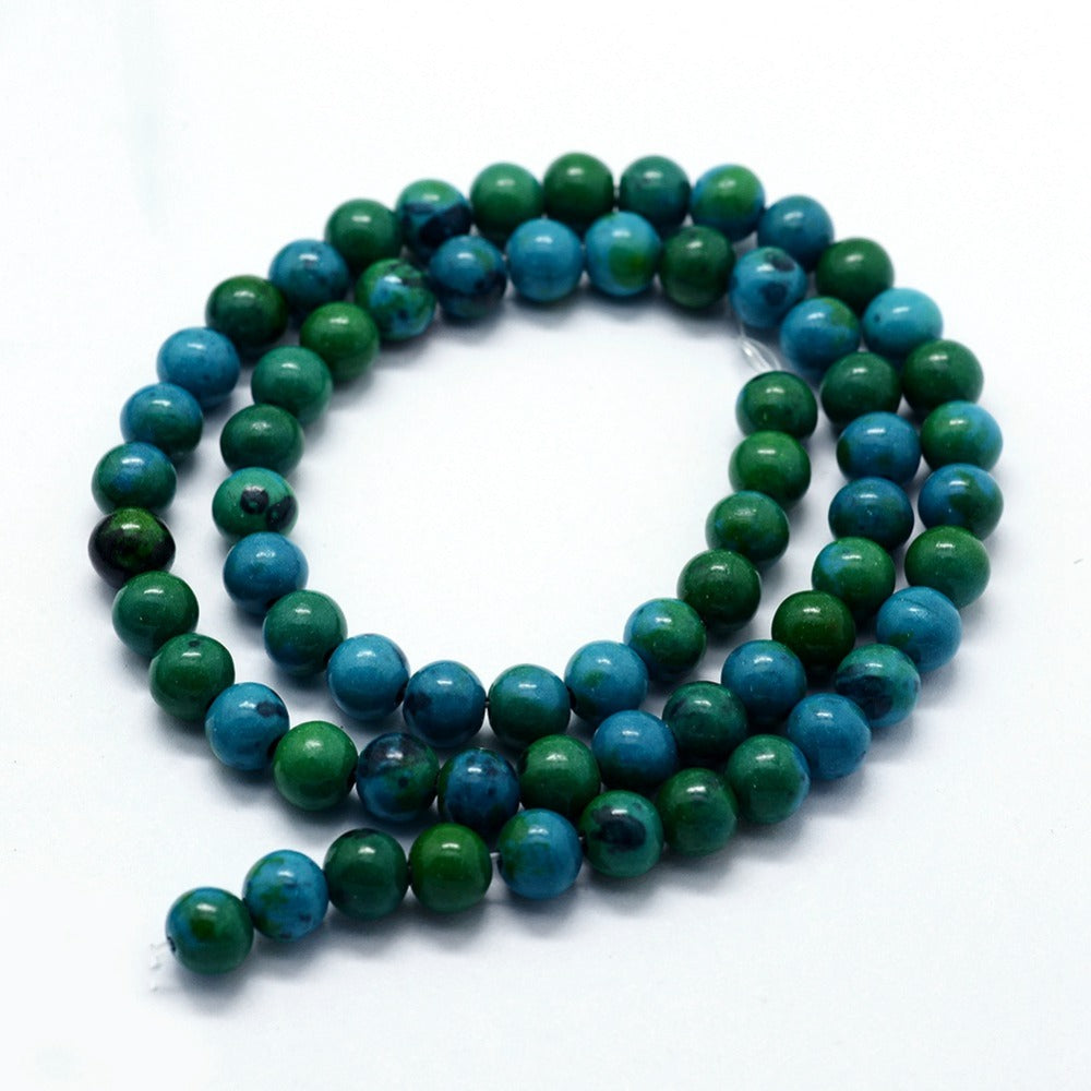 Chrysocolla Style Gemstone Beads – Round 8mm | The Pink Bead Shop Canada