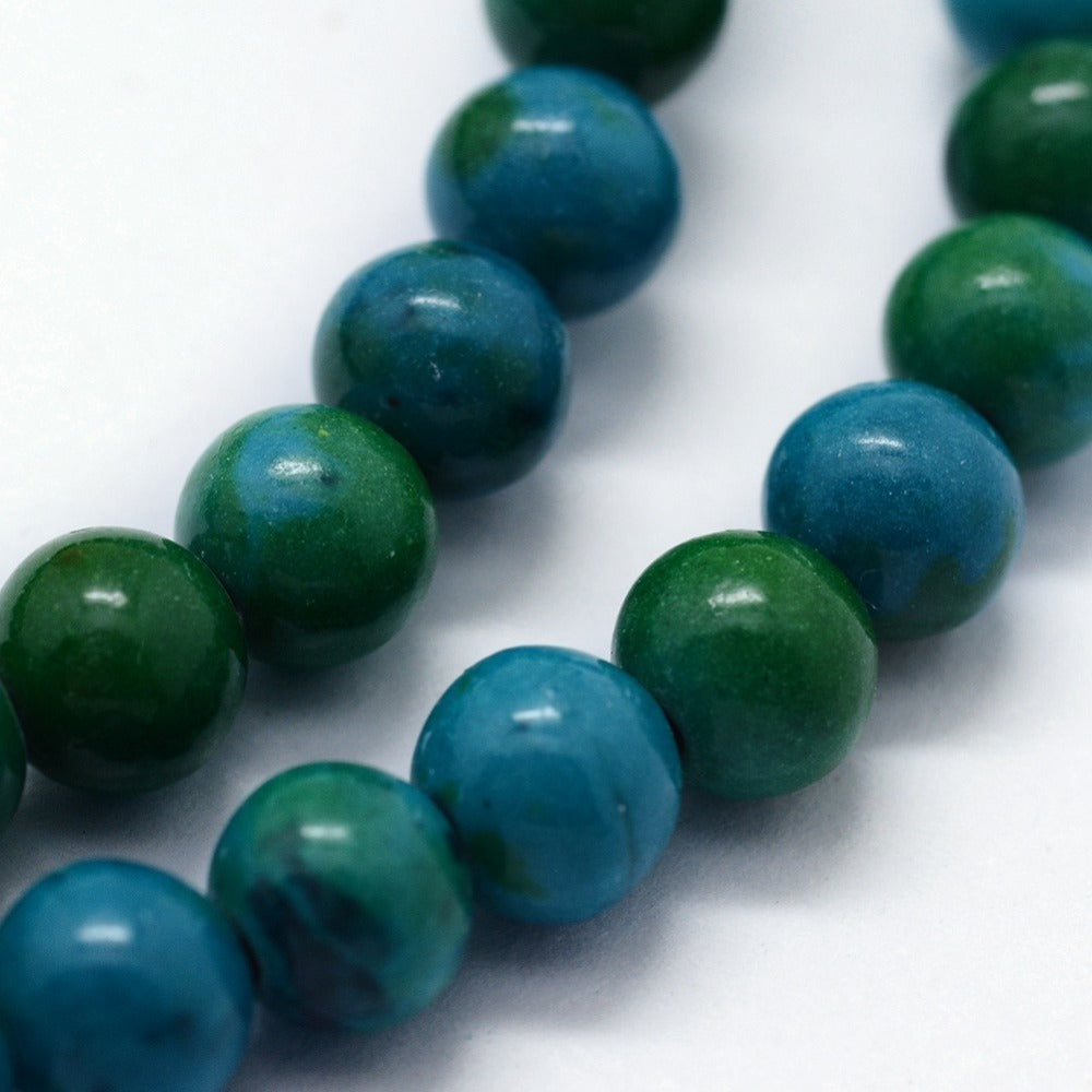Chrysocolla Style Gemstone Beads – Round 8mm | The Pink Bead Shop Canada