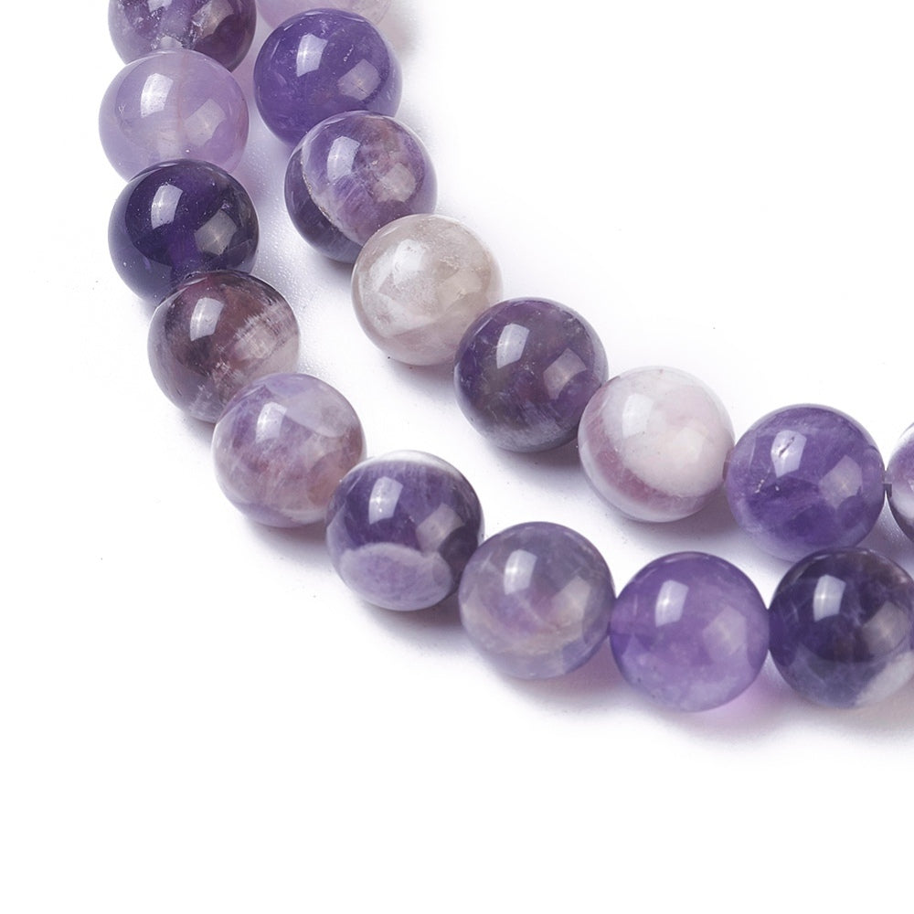 Chevron Amethyst Beads | Natural Round 6mm Gemstone Strands | The Pink Bead Shop Canada