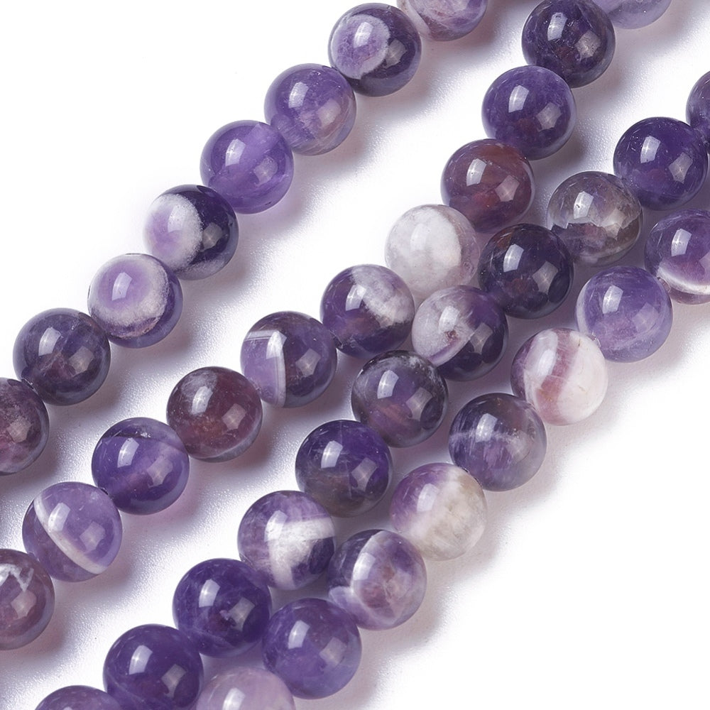 Chevron Natural Amethyst Beads 8mm | The Pink Bead Shop Canada