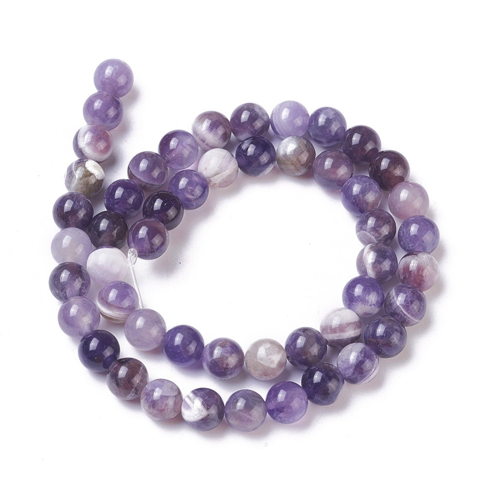 Chevron Natural Amethyst Beads 8mm | The Pink Bead Shop Canada