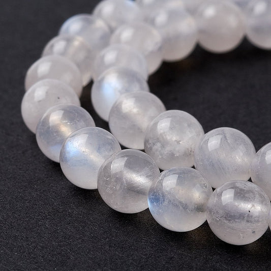 Rainbow Moonstone Natural Round Beads 6.5mm & 8mm | The Pink Bead Shop Canada