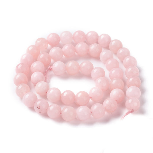 Pink Jade 8mm Round Beads Dyed | The Pink Bead Shop Canada