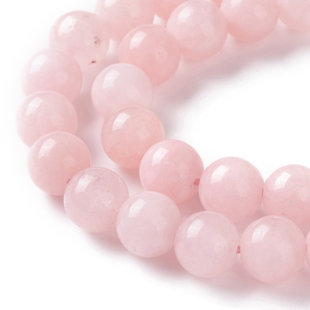 Pink Jade 8mm Round Beads Dyed | The Pink Bead Shop Canada