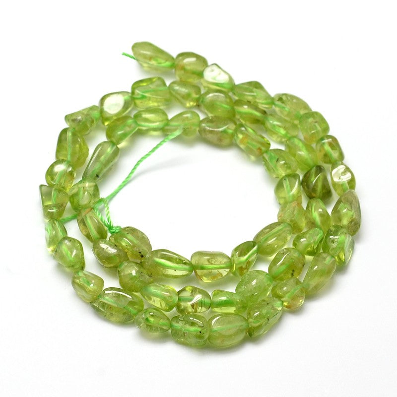 Peridot Nugget Beads Natural – 15” Strand (Approx. 5–10mm) The Pink Bead Shop