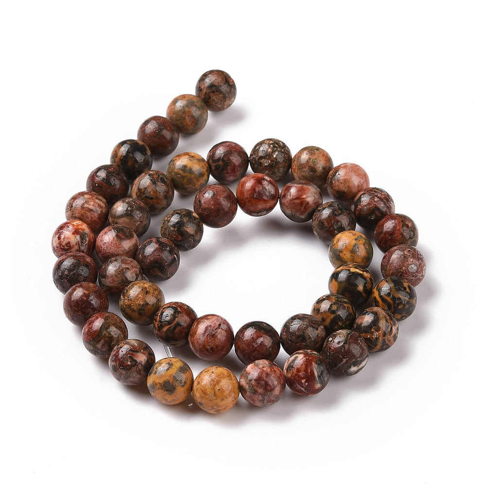 Leopard Skin Jasper Natural Gemstone Beads – Round 6.5mm & 8.5mm | The Pink Bead Shop Canada