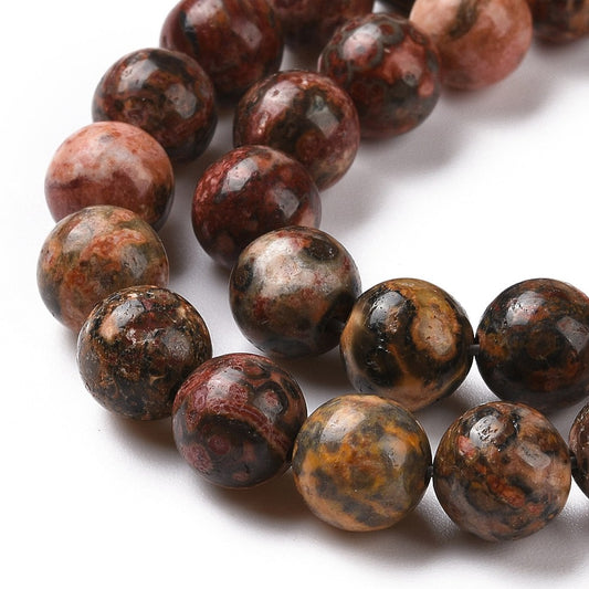 Leopard Skin Jasper Natural Gemstone Beads – Round 6.5mm & 8.5mm | The Pink Bead Shop Canada