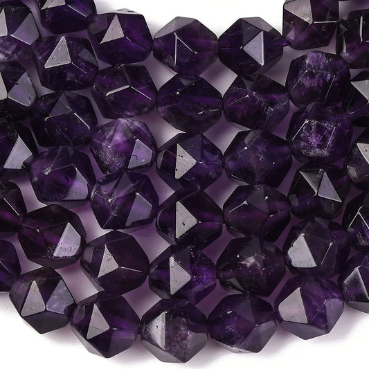 Amethyst Star Cut  Gemstone Beads – 8x7mm | The Pink Bead Shop Canada