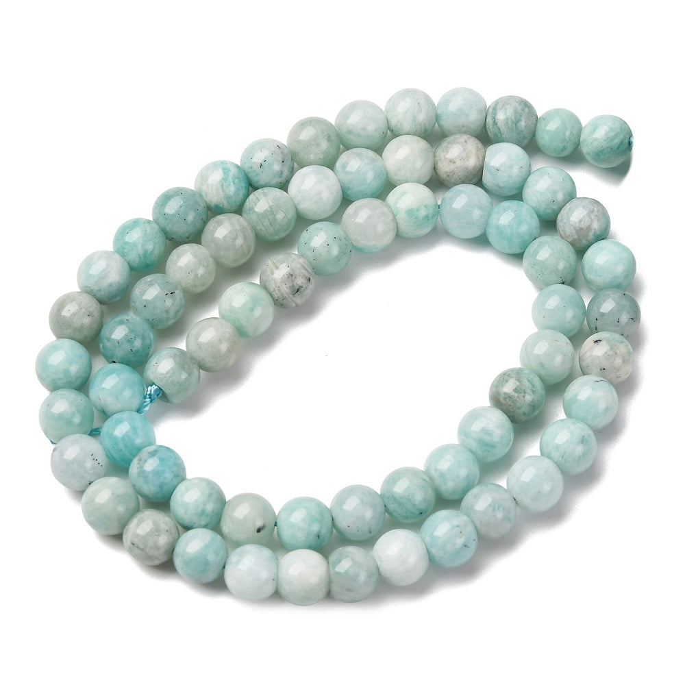 Amazonite Natural Beads – Round 6mm (Approx. 66pcs/Strand) The Pink Bead Shop