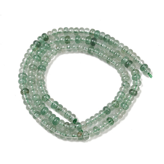 Natural Green Strawberry Quartz Beads – Rondelle 4×2–2.5mm (Approx. 164pcs/Strand) The Pink Bead Shop
