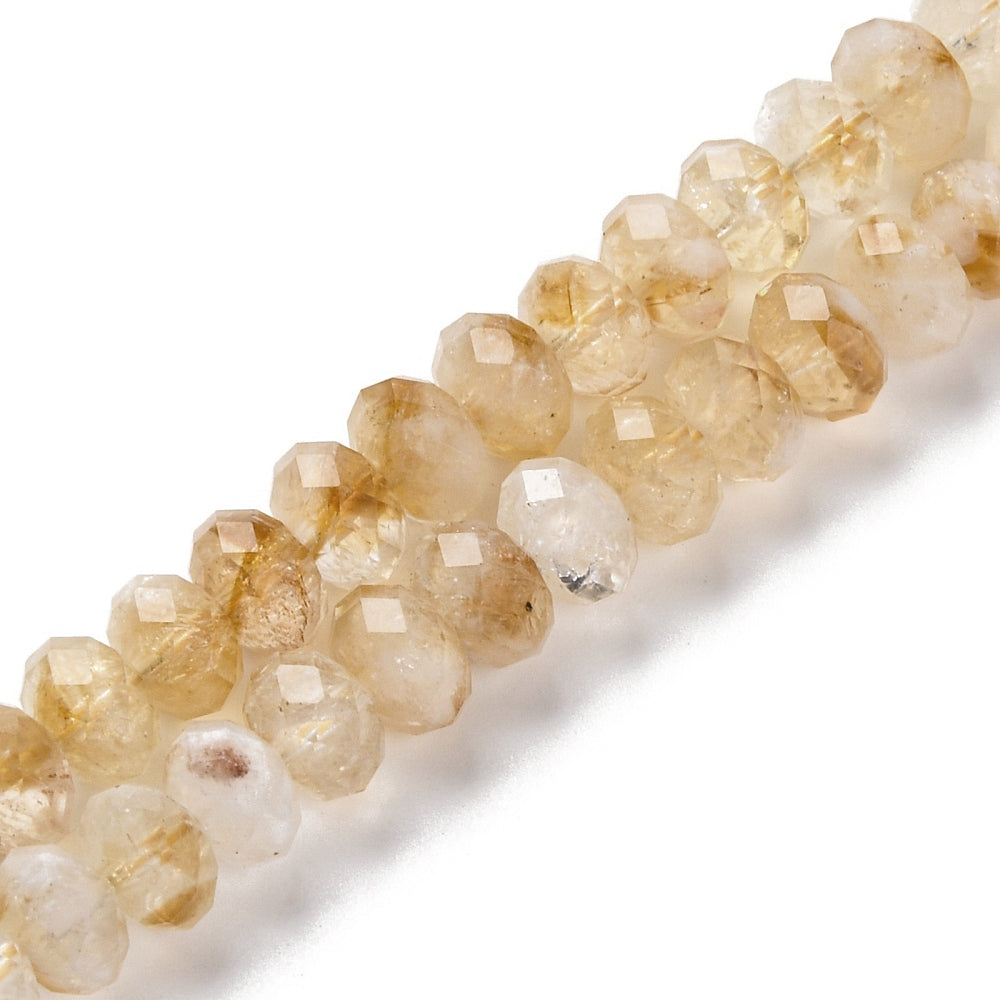 Citrine Faceted Natural  Rondelle Gemstone Beads 7.5-8MM | The Pink Bead Shop Canada