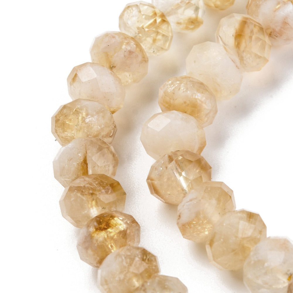 Citrine Faceted Natural  Rondelle Gemstone Beads 7.5-8MM | The Pink Bead Shop Canada