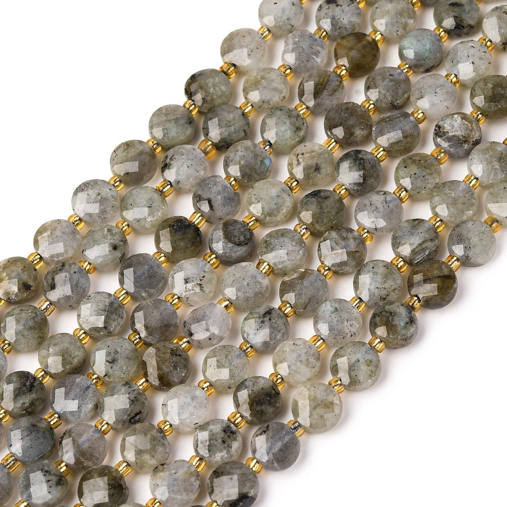 Labradorite Faceted Coin Beads 6–6.5mm | The Pink Bead Shop Canada