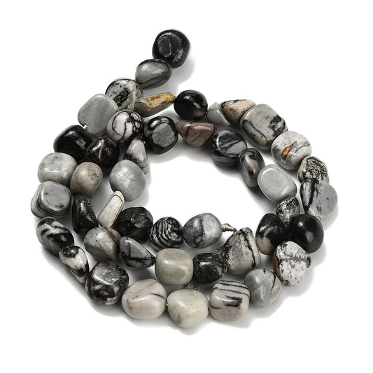 Picasso Jasper Natural  Nugget Beads – Tumbled Stone (Approx. 8–10mm, 15.5–16” Strand) The Pink Bead Shop