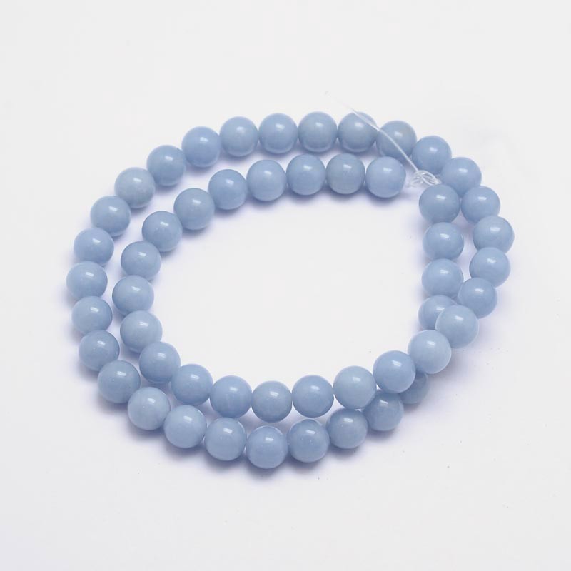 Angelite Natural Beads – 8mm Round | The Pink Bead Shop Canada