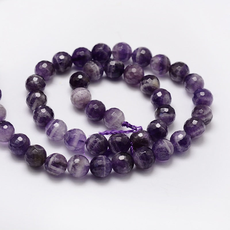 Amethyst Faceted Natural Chevron Beads 8mm | The Pink Bead Shop Canada