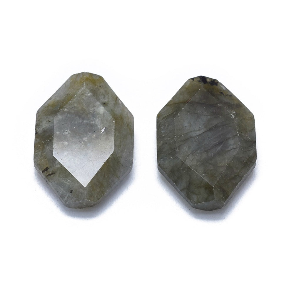 Natural Labradorite Faceted Hexagon Cabochon 30x20mm | The Pink Bead Shop Canada