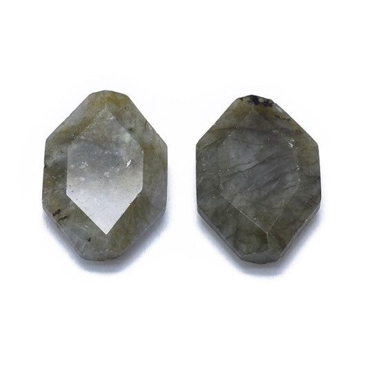 Natural Labradorite Faceted Hexagon Cabochon 30x20mm | The Pink Bead Shop Canada