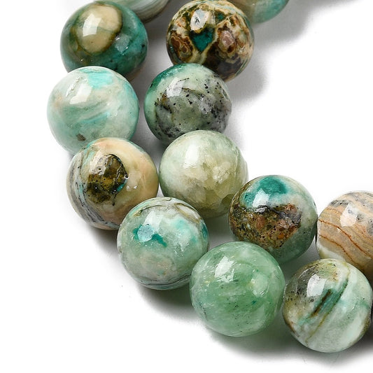 Green Line Jasper Natural Gemstone Beads – 10mm | The Pink Bead Shop Canada