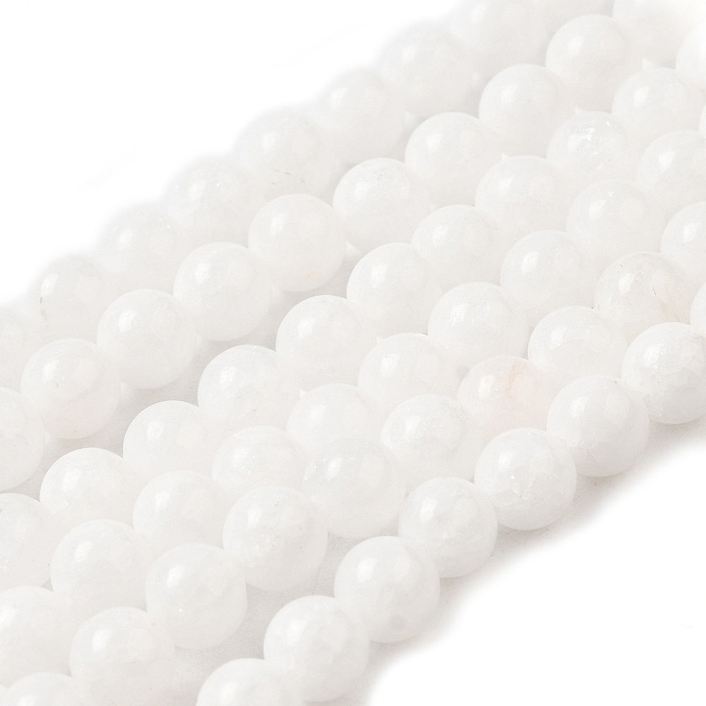 White Malaysia Jade White Beads – Round 8mm The Pink Bead Shop