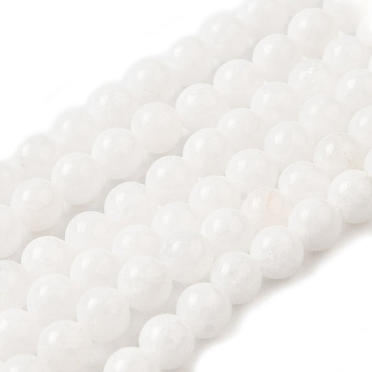 White Malaysia Jade White Beads – Round 8mm The Pink Bead Shop