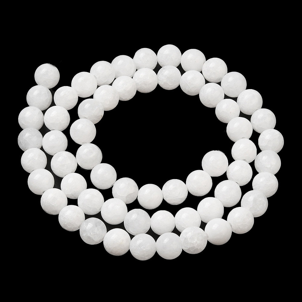 White Malaysia Jade White Beads – Round 8mm The Pink Bead Shop