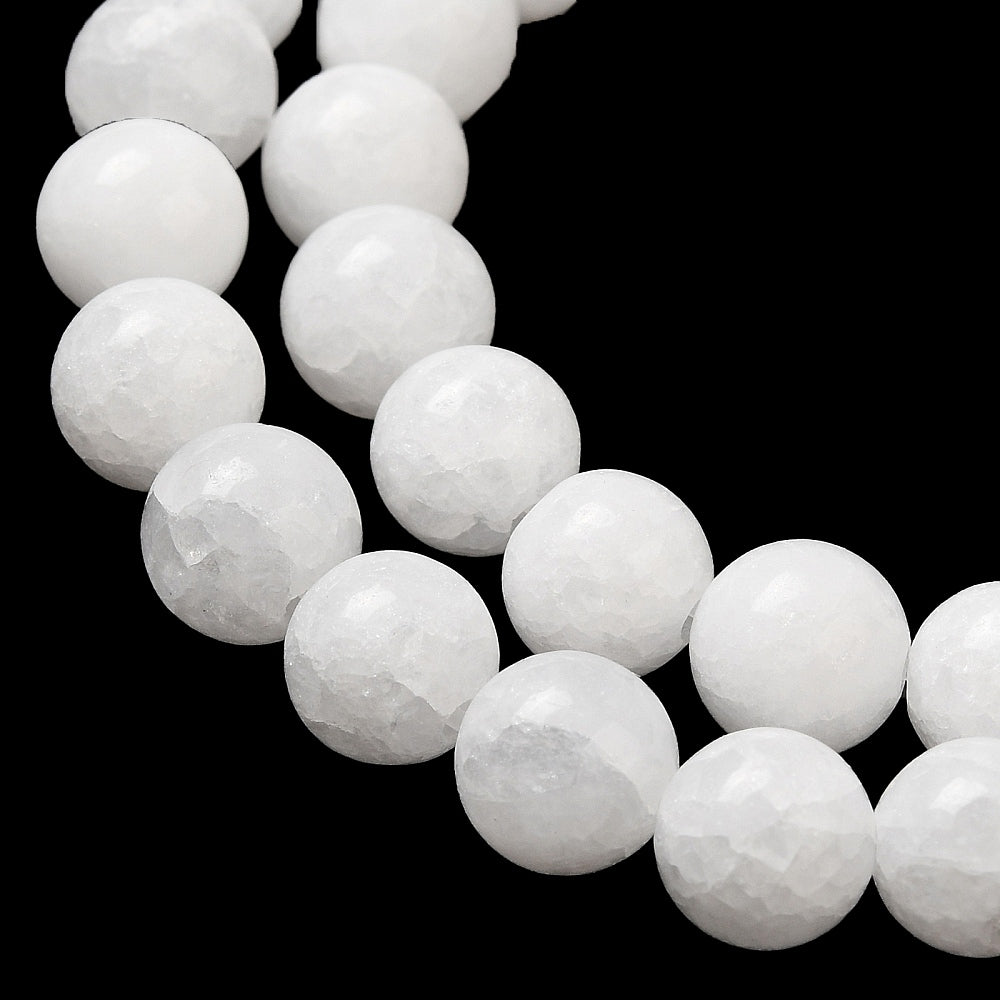 White Malaysia Jade White Beads – Round 8mm The Pink Bead Shop
