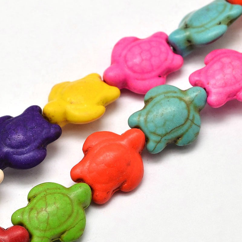 Mixed Colour Sea Turtle Beads – 17mm | The Pink Bead Shop Canada