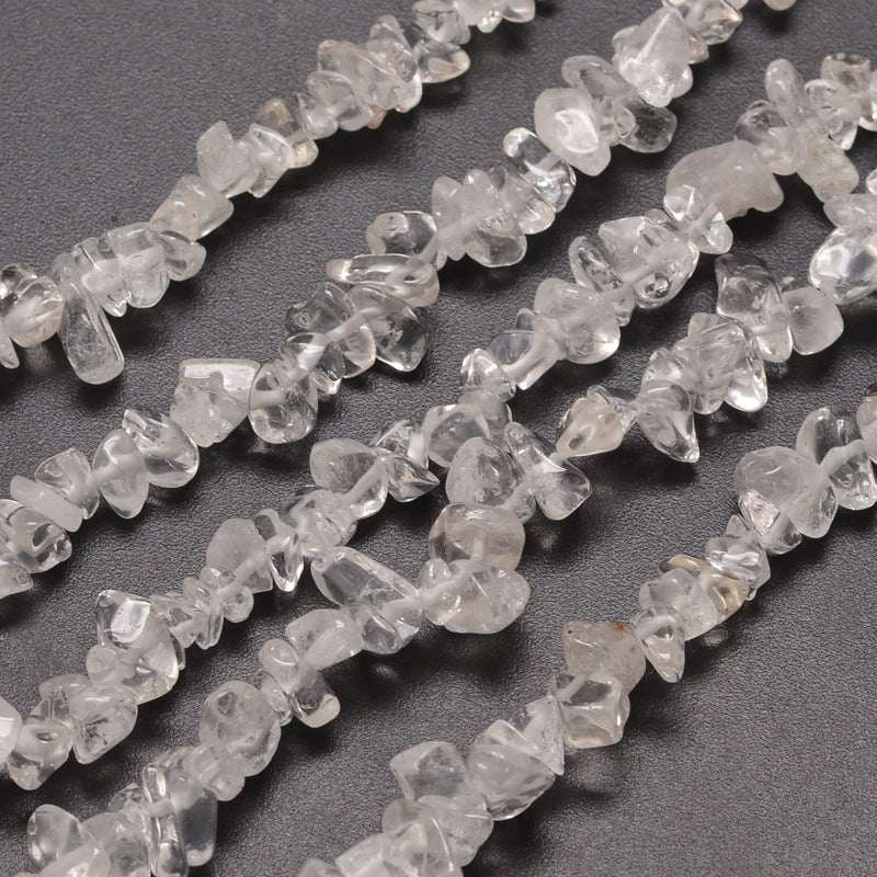 Clear Quartz Crystal Chip Bead Strand Natural– 5–8mm | The Pink Bead Shop Canada