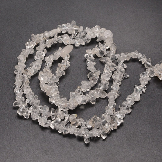 Clear Quartz Crystal Chip Bead Strand Natural– 5–8mm | The Pink Bead Shop Canada