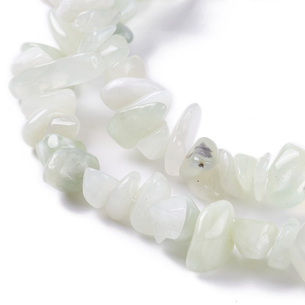 New Jade (Serpentine) Natural Chip Beads 5–8mm | 31.5 Inch Strand | 1mm Hole The Pink Bead Shop