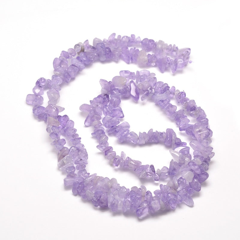 Amethyst Natural  Light Chip Beads – 32” Strand (Approx. 5–8mm) The Pink Bead Shop