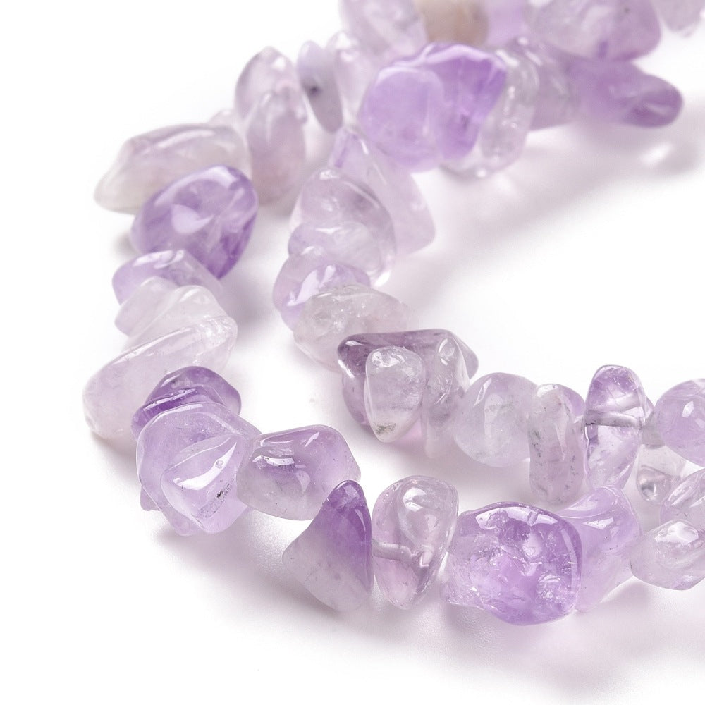 Amethyst Natural  Light Chip Beads – 32” Strand (Approx. 5–8mm) The Pink Bead Shop