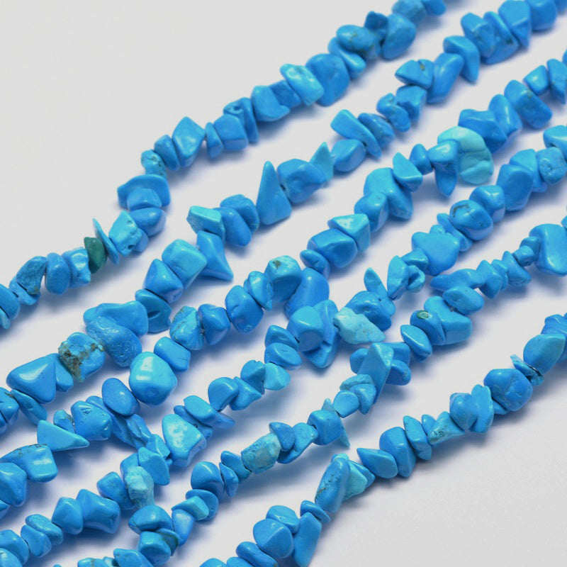 Synthetic Turquoise Chip Bead Strand – Light Sky Blue 5–8mm | The Pink Bead Shop Canada