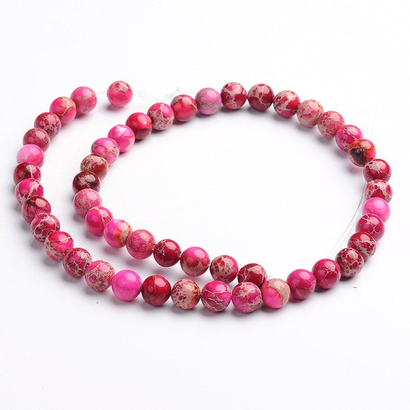 Imperial Pink Jasper Gemstone Beads – Round 4mm | The Pink Bead Shop Canada