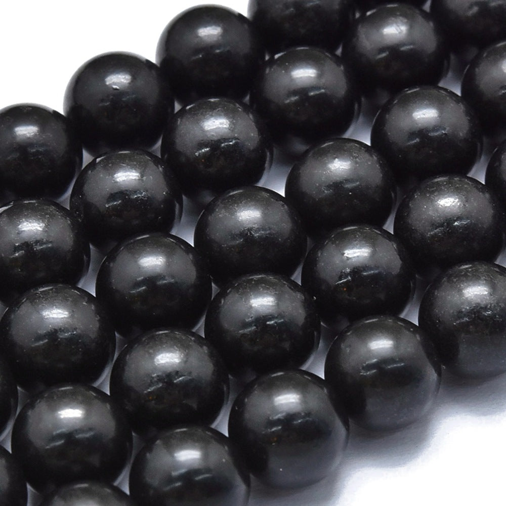 Natural Shungite 10mm Round Beads | The Pink Bead Shop Canada