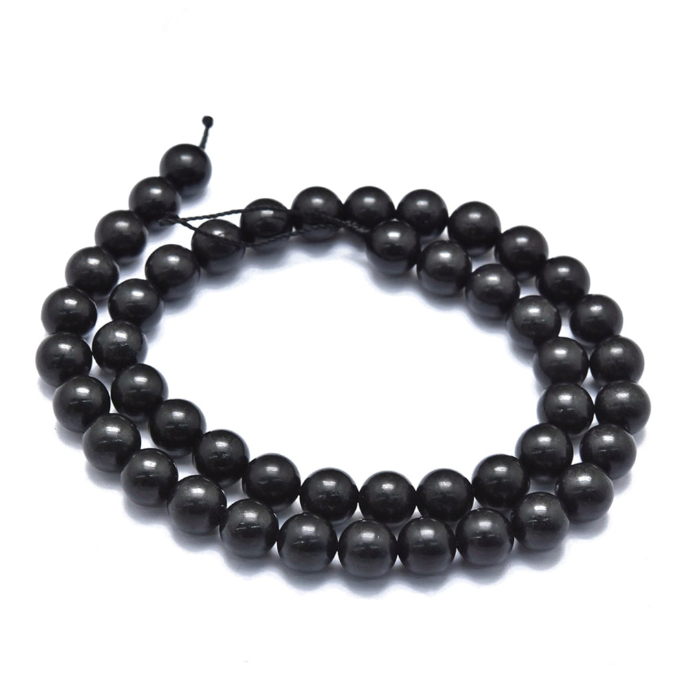 Natural Shungite 10mm Round Beads | The Pink Bead Shop Canada
